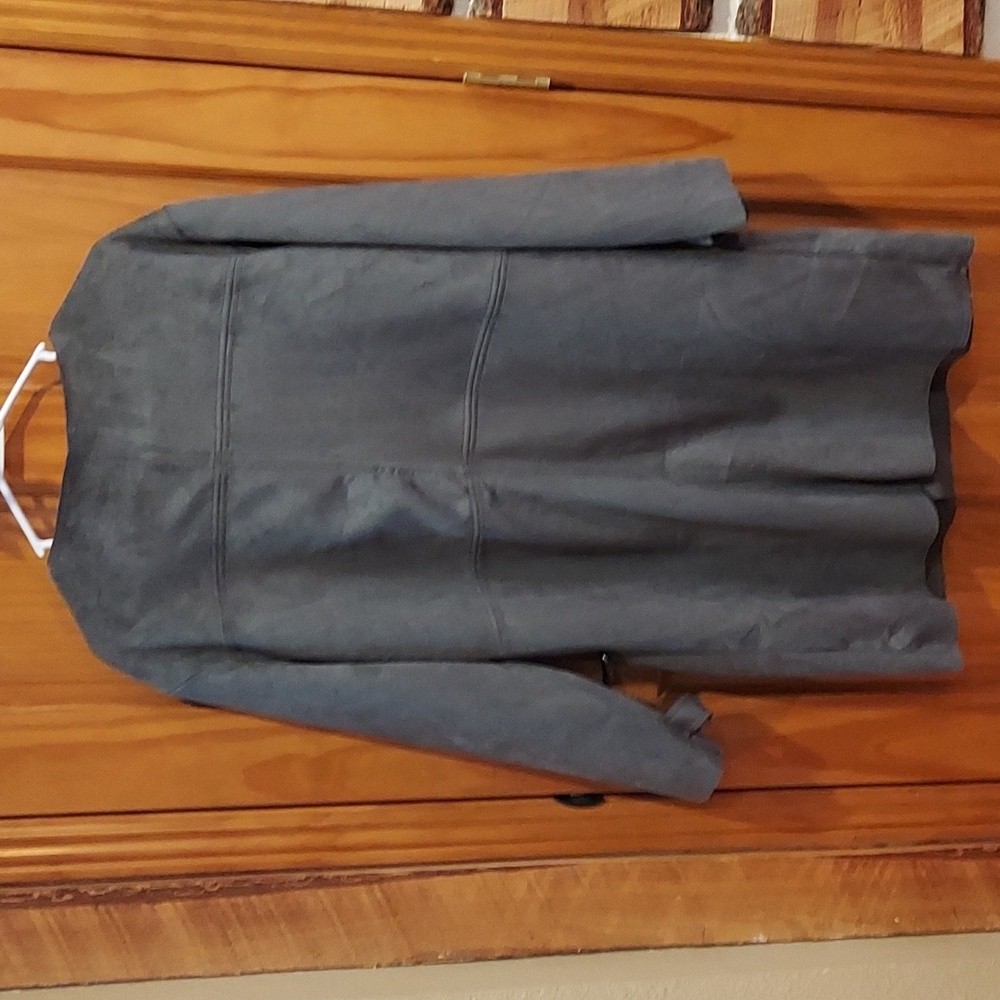 Philosophy Gray Trench Coat Faux Suede material. - Picture 3 of 3
